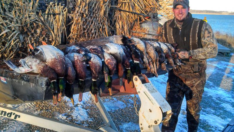 -3° in the am, 5° as a high... 28 ducks, 1 goose