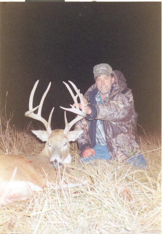 My dad's biggest Iowa buck, 163 6/8" ten point. all four of the tall tines measured over 12 inches shot during the late muzzleloader season