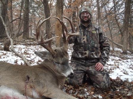 Zac Geith shoots a monster whitetail in Iowa, from the same stand that he filmed his brother, Collin Mann, killing a great buck last weekend. Lightnin